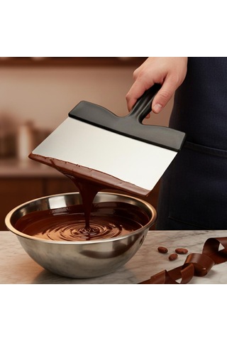 Profesyonel Çikolata Spatulası 21 Cm Paslanmaz Çelik Geniş Temperleme Spatulası