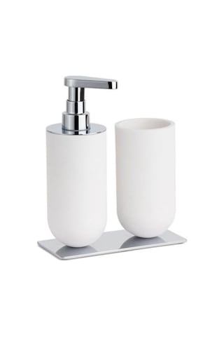 2'li Set Diş Fırçalığı/sıvı Sabunluk Beyaz/krom Renk 206x89x170 Mm Genel