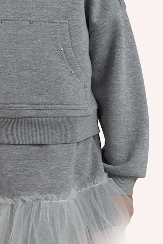 Kız Çocuk Simli Örme Elbise Gri-melanj 2421gk26020-4880 001