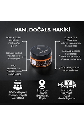 Yegens 500 Gr Doğal Süzme Çiçek Balı Ta17.5+ 900 Prolin Erzincan - Kemah Hakiki Bal 10'lu Set