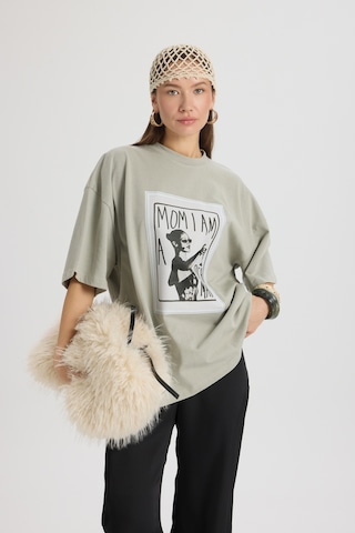 Mai Studıos Mai Studios Co. Rich Woman Oversize Gri T-shirt Gri
