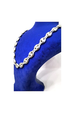 Omar Silver Unisex Gemici Arpa 11Mm Gümüş Kolye Zincir