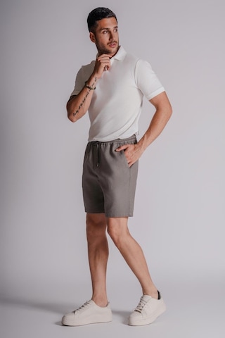 Braccas Erkek Yandan Cepli Beli Lastikli Keten Dokulu Relaxed Fit Jogger Şort Haki Haki
