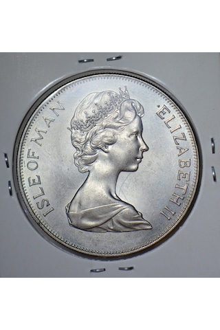 Man Adası 1 Crown 1977 Kraliçe Iı. Elizabeth Tahtaçıkışının 25. Yılı 38,6 Mm 28,4 Gr. Kapamada Çil.