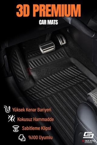 S-dizayn Peugeot 408 3d Pro Havuzlu Paspas 2023 Üzeri A+ Kalite