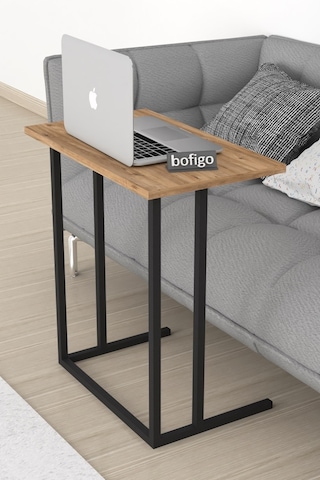 Bofigo Metal Ayaklı Laptop Sehpası Kahvaltı Masası Çam