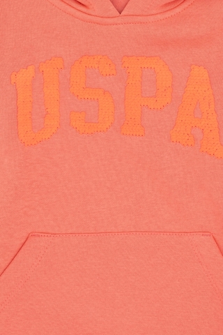 U.S. Polo Assn. Kız Çocuk Nar Çiçeği Kapüşonlu Basic Sweatshirt 50292512-VR239
