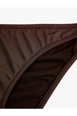 Koton Koton X Şahika Ercümen - Straight Fit Parlak Bikini Altı Kahverengi 6sak00248mm Kahve
