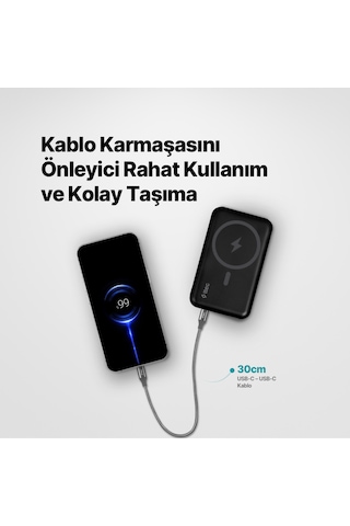 Ttec 2DK50UG Alumicable USB-C - USB-C 30 CM 65W PD/Qc Hızlı Şarj/Data Kablosu Uzay Grisi