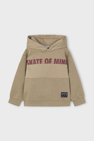 Mayoral Erkek Çocuk Yazı Baskılı Renk Bloklu Kapüşonlu Sweatshirt - Haki Lacivert