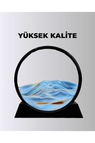 Rahatlatıcı Kum Sanatı Yuvarlak Cam Çerçeveli Hareketli Kum Resmi, Ofis Ve Ev İçin Etkileşimli Mas