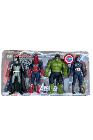 Örümcek Adam Hulk Kaptan Batman Aksesuarlı Işıklı Figür 18 Cm