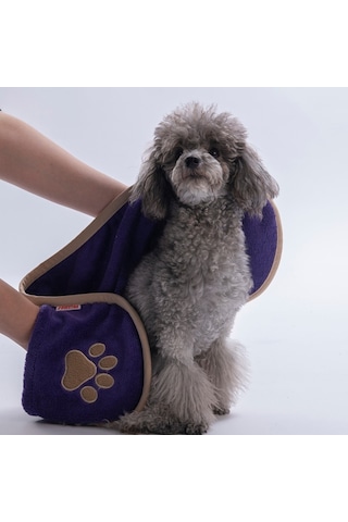 Purple Mor Evcil Hayvan Kurulama Havlusu-köpek Kurulama Havlusu- Kedi Kurulama Havlusu