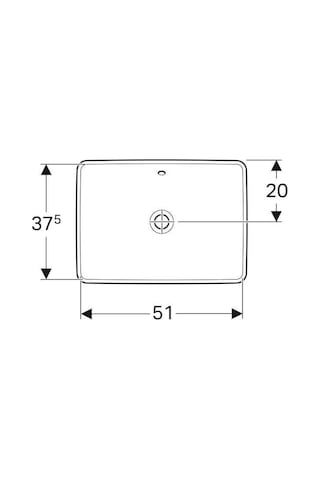 Geberit Variform Tezgah Üstü Lavabo Dikdörtgen 55 CM