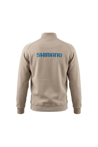 Shimano Wear Beige Zipper Polar Sweatshirt Bej