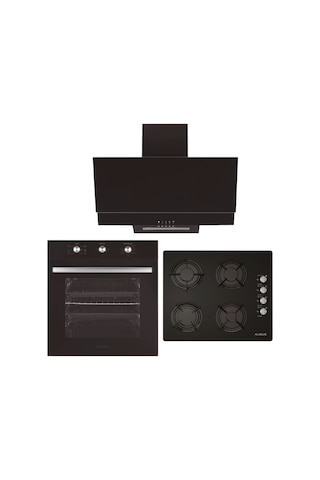 Alveus Gardenya ALV MFA 614 - ALV GLS 640 - ALV F17 PB Siyah Ankastre Set