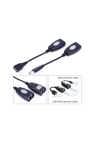 Usb 2.0 Rj45 Extender Uzatma Kablosu Cat5-Cat6 Uzatıcı