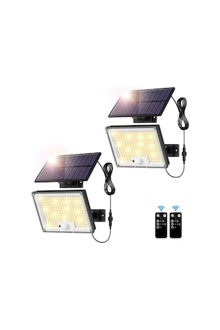 Sigrill 2'li Hareket Sensörlü Güneş Enerjili Işıklar, 172 Led, Ip65 Su Geçirmez, Sıcak Işık