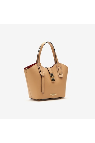 D81 Warm Beige Omuz Çantası Kadın Solen Mini Bag Piumelli Milano Bej