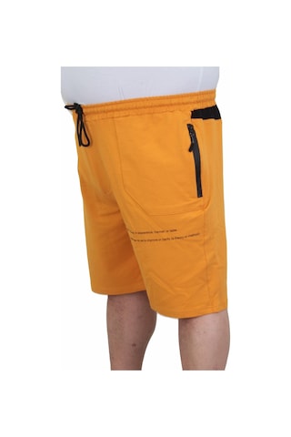 Moc Grande Mocgrande Erkek Büyük Beden Penye Şort Over Think 24629 Hardal-Hardal