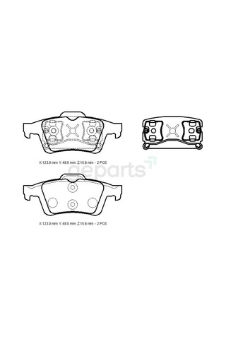 Arka Fren Balatası Disk 123x48x15,6 Bramax Ford Focus C Max - 2004-2006