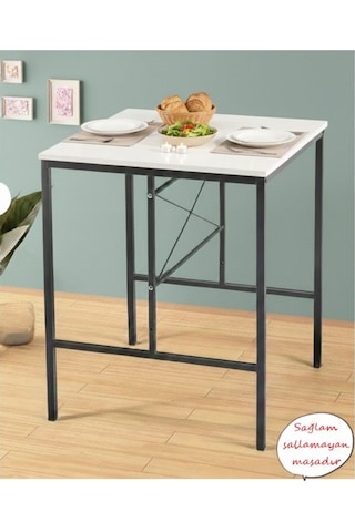 Beyaz Yıldız 2 Kişilik 60/60 Yemek Masası Mutfak Masası 1601b