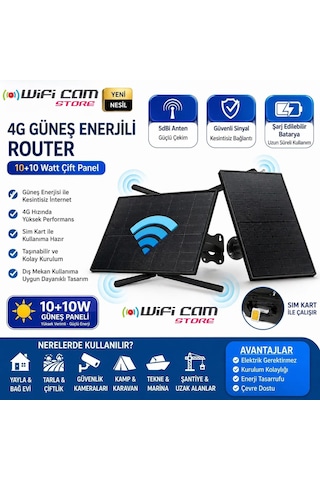 Sim Kartlı Solar Router 4g İnternet Ve Geniş Wifi Ağı