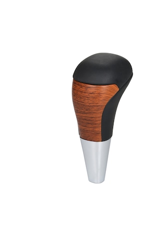 Ranyeek Toyota Otomatik Vites Kolu Kapağı: Camry, Rav4, Land Cruiser 200 2016-2020 Ahşap Desenli Pu Deri + Metal El Topu Siyah