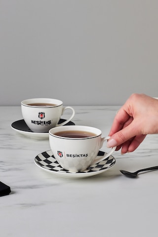 Karaca x Beşiktaş Lisanslı 2 Kişilik Çay Fincan Takımı 220 ml -