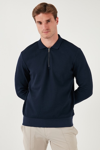 Buratti Pamuklu Regular Fit Yarım Fermuarlı 2'Li Paket Polo Yaka Erkek Sweat 5905789S2 Siyah-Indigo