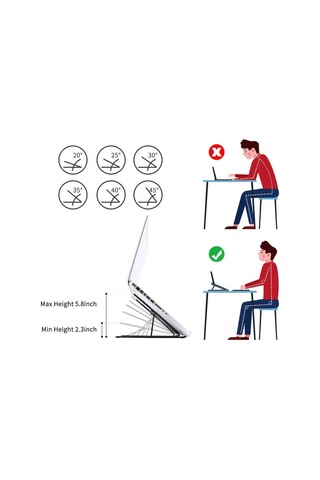 Zore F1 Ayarlanabilir Tablet Laptop Standı Gümüş