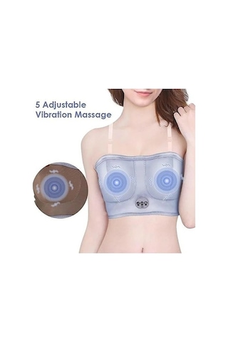 Didadodo Usb Şarjlı Göğüs Masajı Sütun Titreşim Büyüme Artırıcı Göğüs Isıtma Stimülatör Makinesi Gri