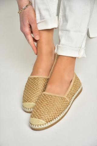 Fox Shoes D280250017 Vizon Hasır Kadın Ayakkabı Vizon-hasir