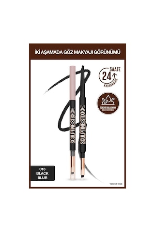 Maybelline New York Sculpting Stix Çift Uçlu Göz Kalemi 016 Black Blur
