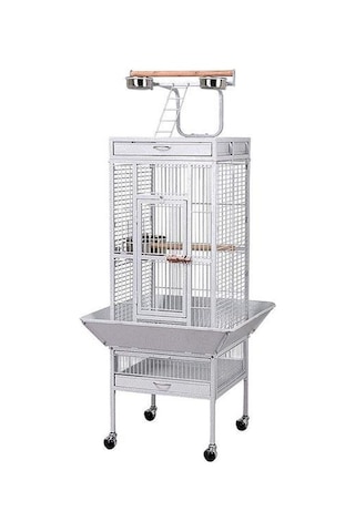 Dayang A10 Ayaklı Papağan Eğitim Kafesi 46x46x156cm Beyaz