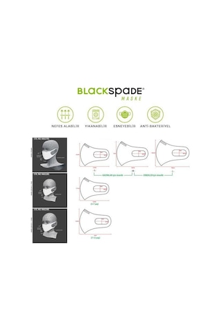 Blackspade Unisex Koruyucu Maske Altıgen Desen Diğer