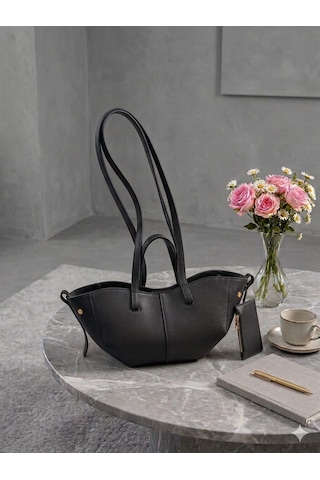 Housebags Valentina Kadın Fermuarlı + Cüzdan Charm El Ve Omuz Çantası Siyah