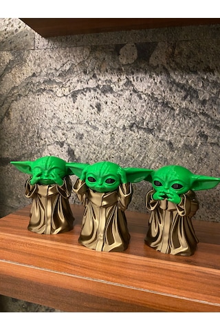 Star Wars Grogu Baby Yoda 10 Cm 3 Boyutlu Baskı Dekoratif Figür Görmedim Duymadım Bilmiyorum