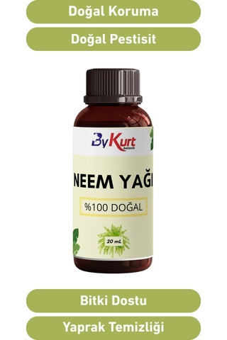 Bykurt %100 Saf Neem Yağı 20ml Doğal Böcek Kovucu Soğuk Sıkım Tesbih Ağacı Yağı 20 ML