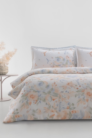 Bloomy Çift Kişilik Pamuk Saten Nevresım Takımı - Somon