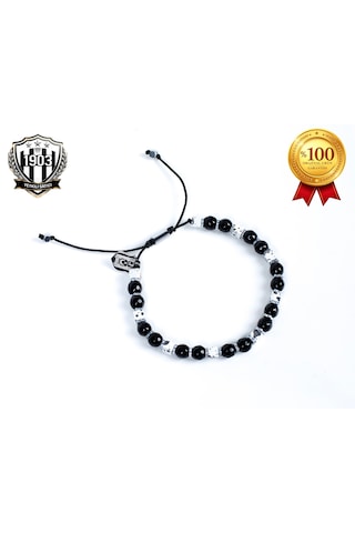 Beşiktaş 6mm Doğaltaş Bileklik