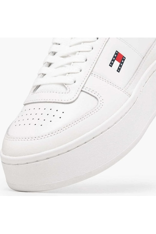 Tommy Hilfiger Kadın Marka Logolu Günlük Kullanıma Uygun Ekru Sneaker En0en03082 Ybl