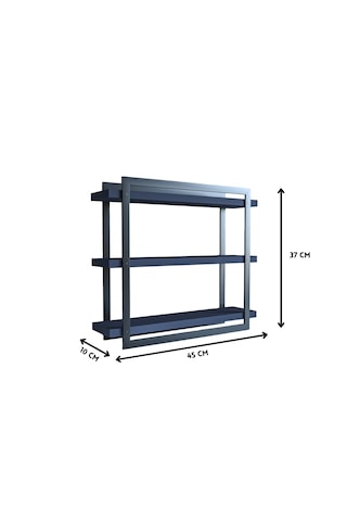 Mutfak Banyo Rafı 3 Raflı Metal Çerçeveli Atlantik Çam