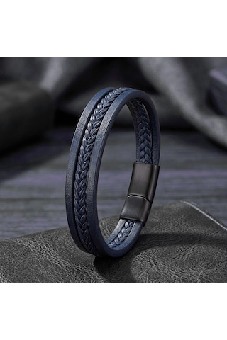 Moncuk Design Sadece Lacivert Saç Örgülü Çoklu Bileklik 33513b10d6 Siyah