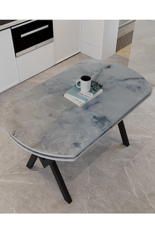 Avenza Living 70 120 Sabit Gofret Yemek Masası Gri - Mermer