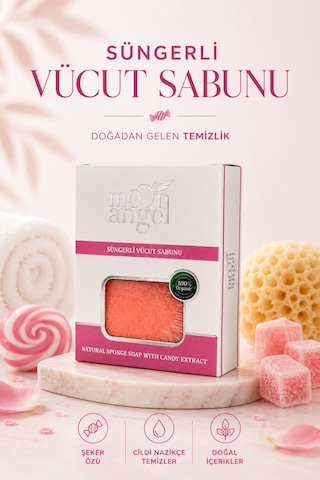 Süngerli Sabun Doğal Güzellik Candy Extract Vücut Sabunu Çiçek - Meyve