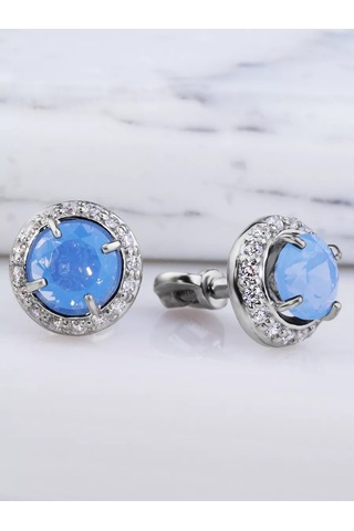 Alekseev Jewellery 925 Ayar Gümüş Aytaşı Taşlı Pırlanta Küpe 250099146 beyaz