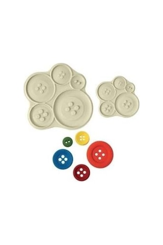 Şeker Hamuru Kalıbı Düğme 2 Li Beyaz