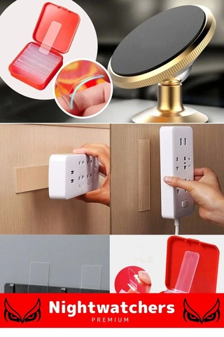 Deluxe Süper Güçlü Yapışkan Kolay Çıkarılabilir Çok Amaçlı 60 Parça Çift Taraflı Şeffaf Bant 2 Adet