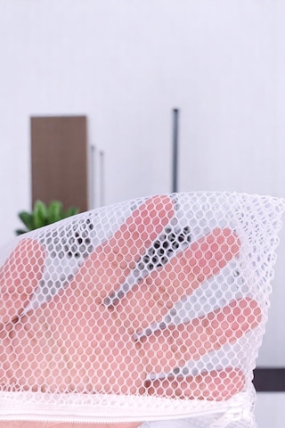 Fermuarlı Çamaşır Yıkama Filesi 50 X 60 Cm Ayakkabı Filesi Beyaz Çamaşır Ayakkabı Düzenleyici Beyaz